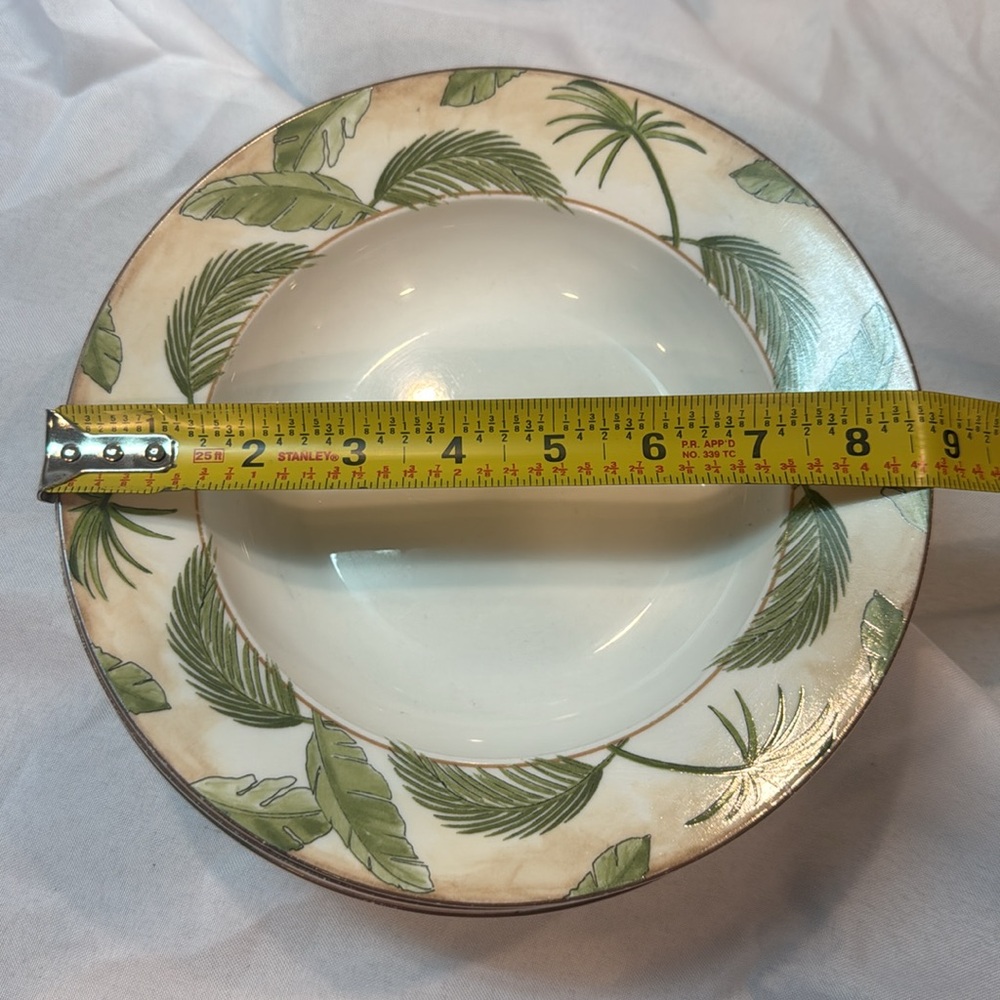 American Atelier ‘Tropical Palm’ Leaf Soup Bowl Set of 6, 5185, Palm Trees - Picture 5 of 5